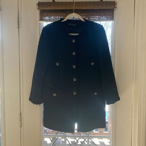 Zara tweed long blazer